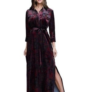 NEW Lagence Velvet Maxi Tie Dress
